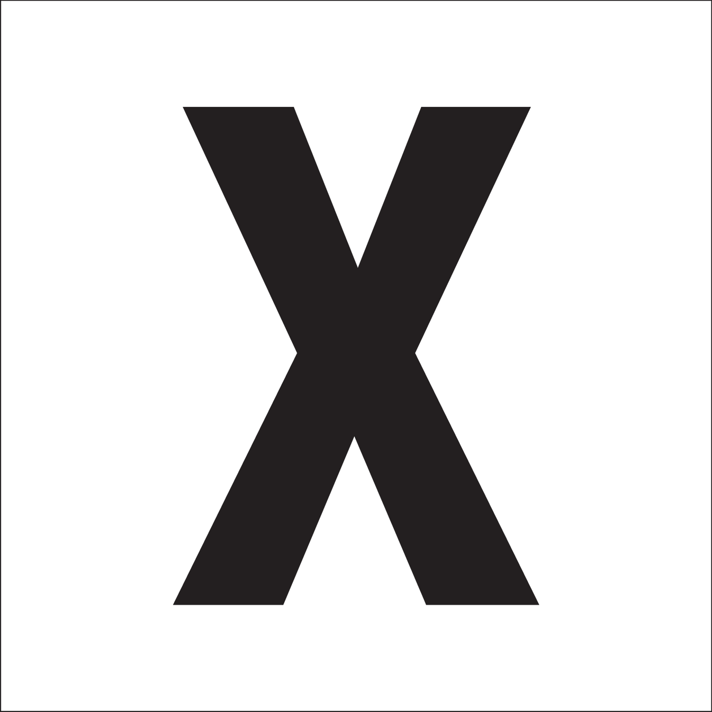 X, UITGESNEDEN LETTER OP TRANSFER