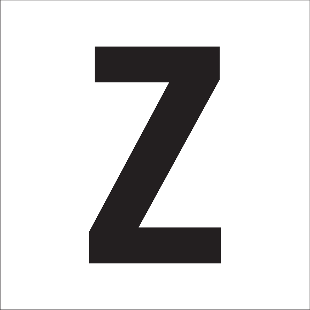 Z, UITGESNEDEN LETTER OP TRANSFER