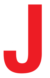 J, UITGESNEDEN LETTER OP TRANSFER