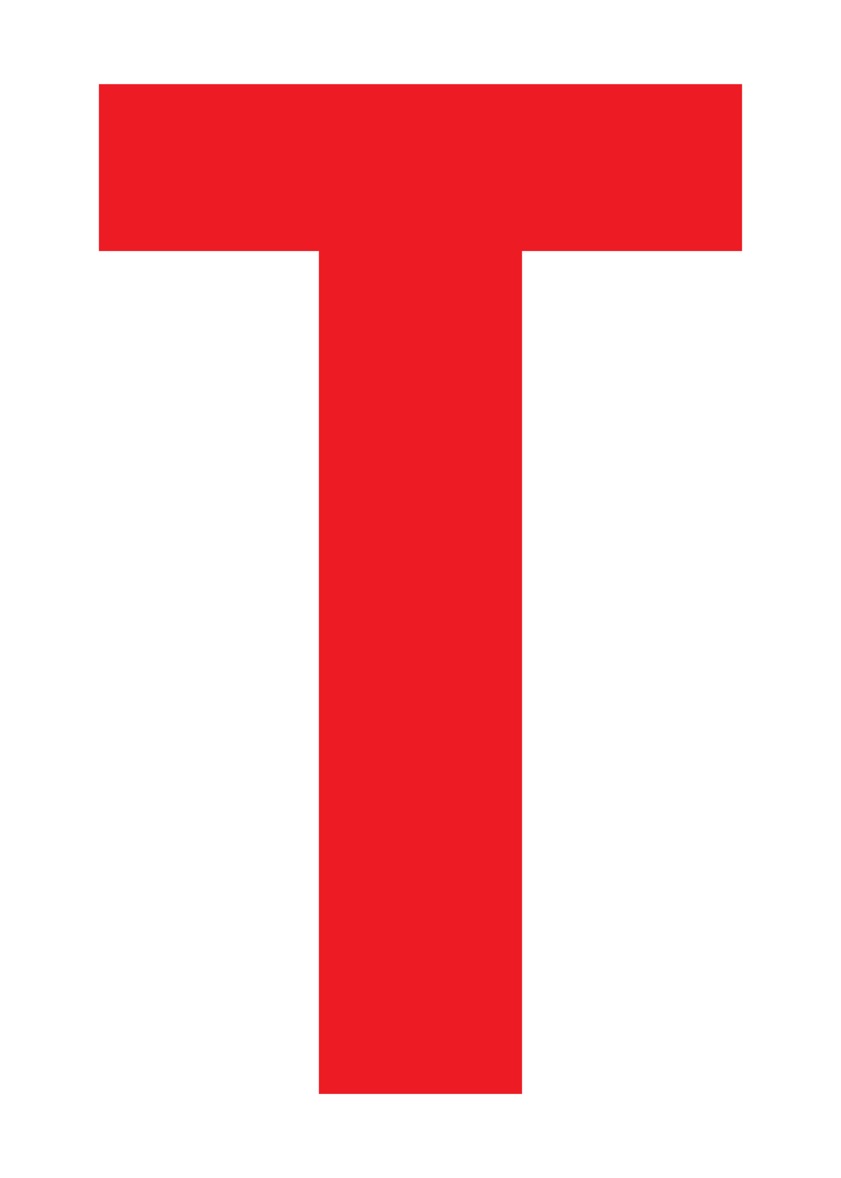T, UITGESNEDEN LETTER OP TRANSFER