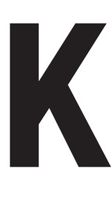 K, UITGESNEDEN LETTER OP TRANSFER
