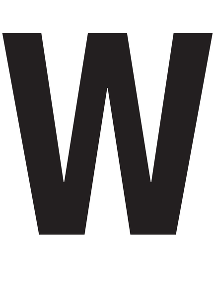 W, UITGESNEDEN LETTER OP TRANSFER