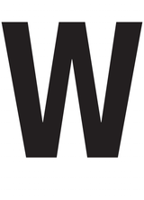 W, UITGESNEDEN LETTER OP TRANSFER