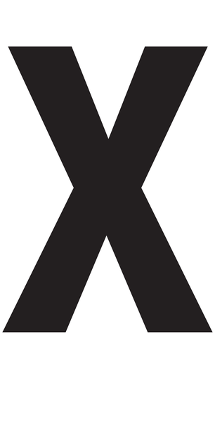 X, UITGESNEDEN LETTER OP TRANSFER