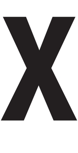 X, UITGESNEDEN LETTER OP TRANSFER