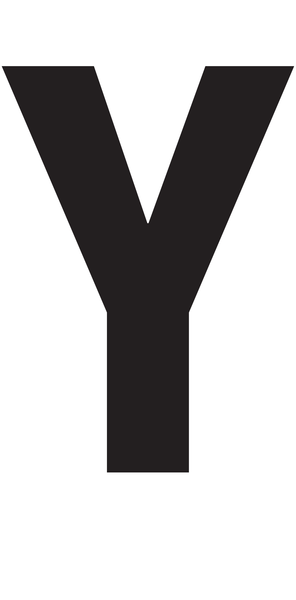 Y, UITGESNEDEN LETTER OP TRANSFER