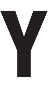 Y, UITGESNEDEN LETTER OP TRANSFER