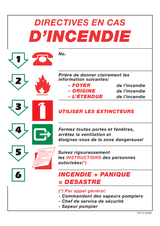 DIRECTIVES EN CAS D'INCENDIE
