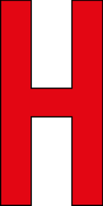 H, UITGESNEDEN LETTER