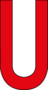 U, UITGESNEDEN LETTER