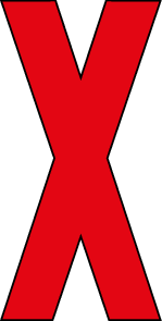 X, UITGESNEDEN LETTER