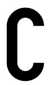 C, UITGESNEDEN LETTER