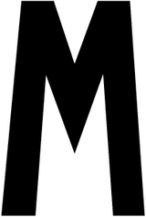 M, UITGESNEDEN LETTER