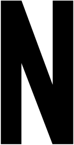 N, UITGESNEDEN LETTER