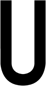 U, UITGESNEDEN LETTER