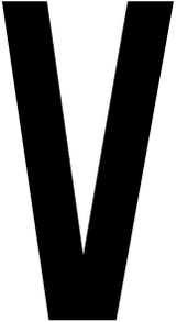 V, UITGESNEDEN LETTER