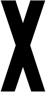 X, UITGESNEDEN LETTER