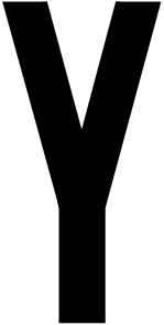 Y, UITGESNEDEN LETTER