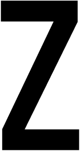 Z, UITGESNEDEN LETTER