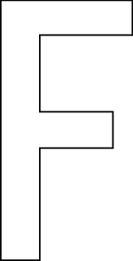 F, UITGESNEDEN LETTER