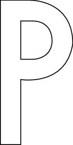 P, UITGESNEDEN LETTER