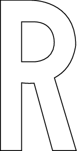 R, UITGESNEDEN LETTER