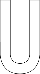U, UITGESNEDEN LETTER
