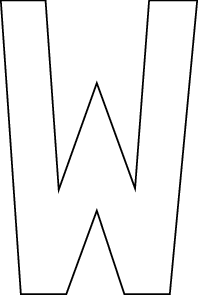 W, UITGESNEDEN LETTER