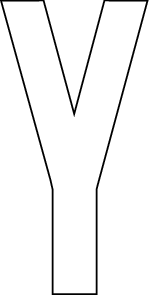 Y, UITGESNEDEN LETTER