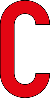 C, UITGESNEDEN LETTER