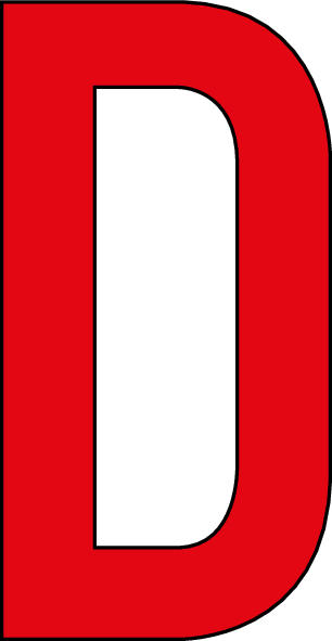 D, UITGESNEDEN LETTER