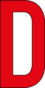 D, UITGESNEDEN LETTER