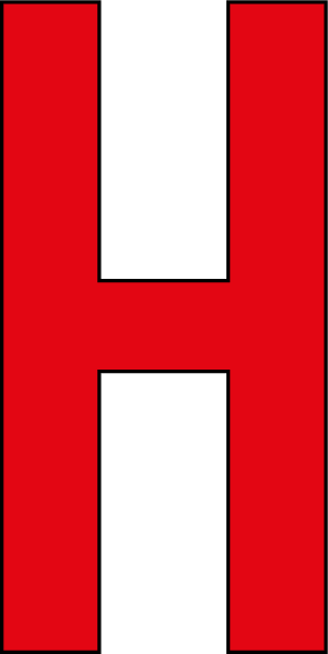 H, UITGESNEDEN LETTER