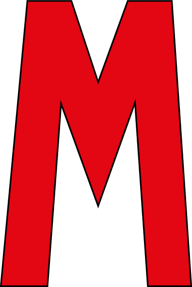 M, UITGESNEDEN LETTER