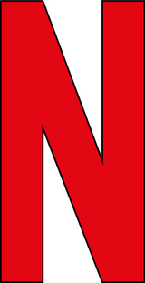 N, UITGESNEDEN LETTER