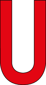 U, UITGESNEDEN LETTER