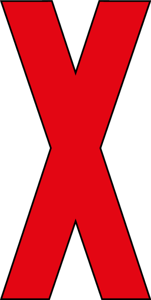 X, UITGESNEDEN LETTER
