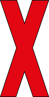 X, UITGESNEDEN LETTER