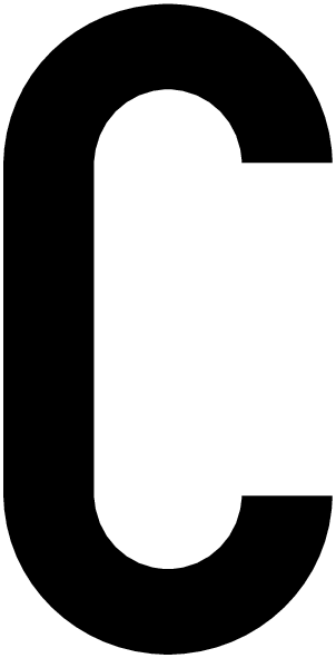 C, UITGESNEDEN LETTER