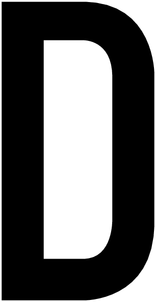 D, UITGESNEDEN LETTER