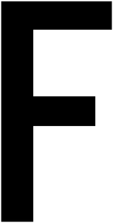 F, UITGESNEDEN LETTER