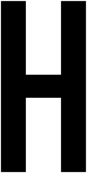 H, UITGESNEDEN LETTER