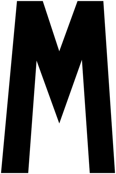 M, UITGESNEDEN LETTER
