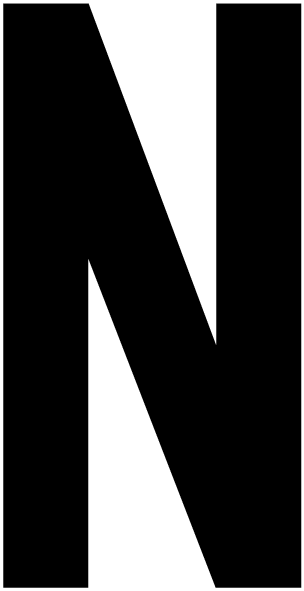 N, UITGESNEDEN LETTER