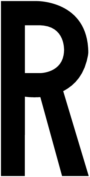 R, UITGESNEDEN LETTER