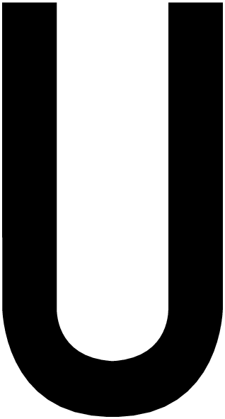 U, UITGESNEDEN LETTER