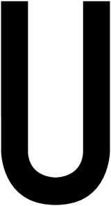 U, UITGESNEDEN LETTER
