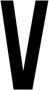 V, UITGESNEDEN LETTER
