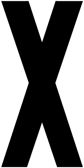 X, UITGESNEDEN LETTER