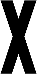X, UITGESNEDEN LETTER